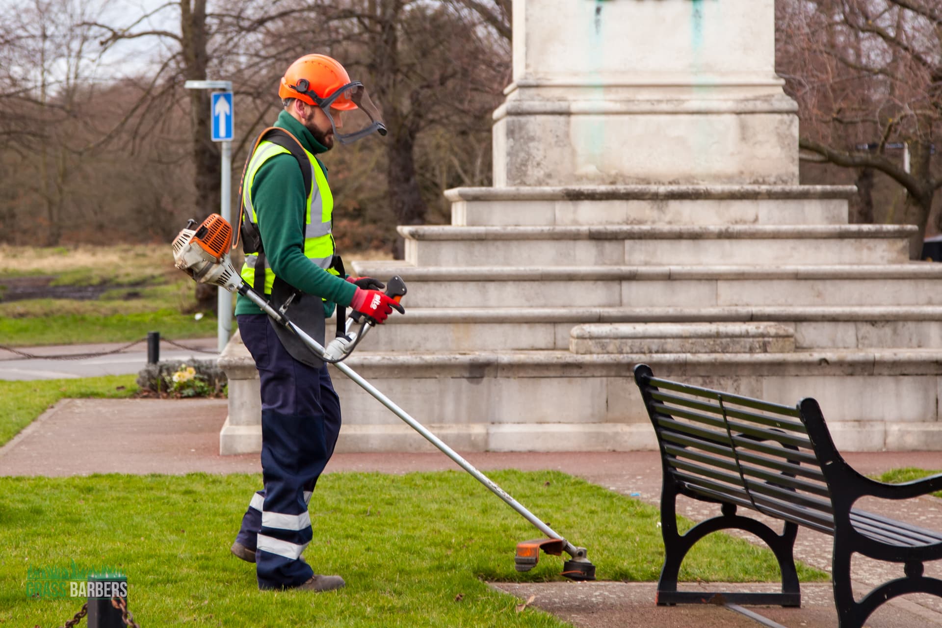 Grass Barbers professional team performing commercial grounds maintenance following standardised quality procedures