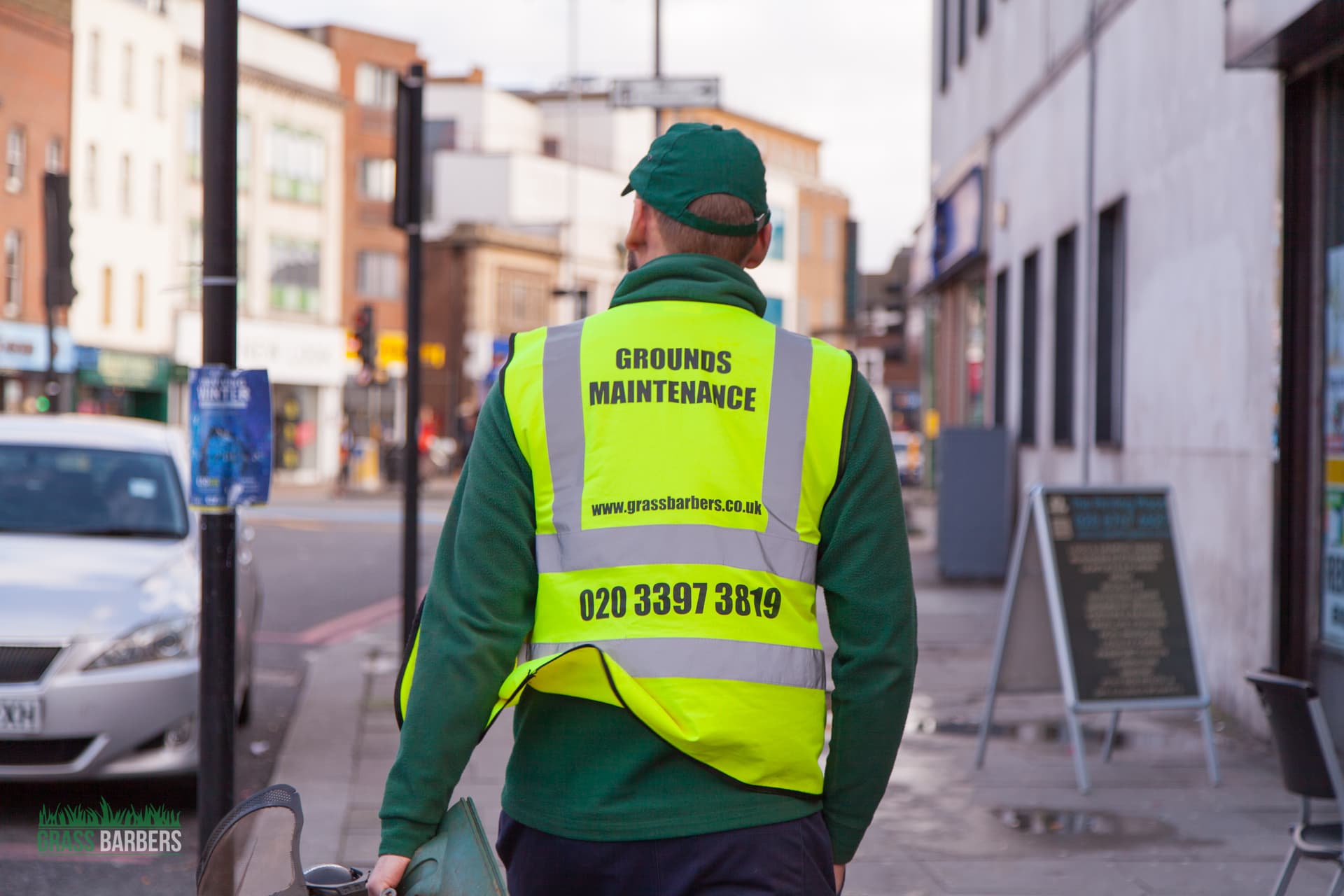 Grass Barbers gardening ninjas providing professional hedge trimming and lawn care for a London residential property